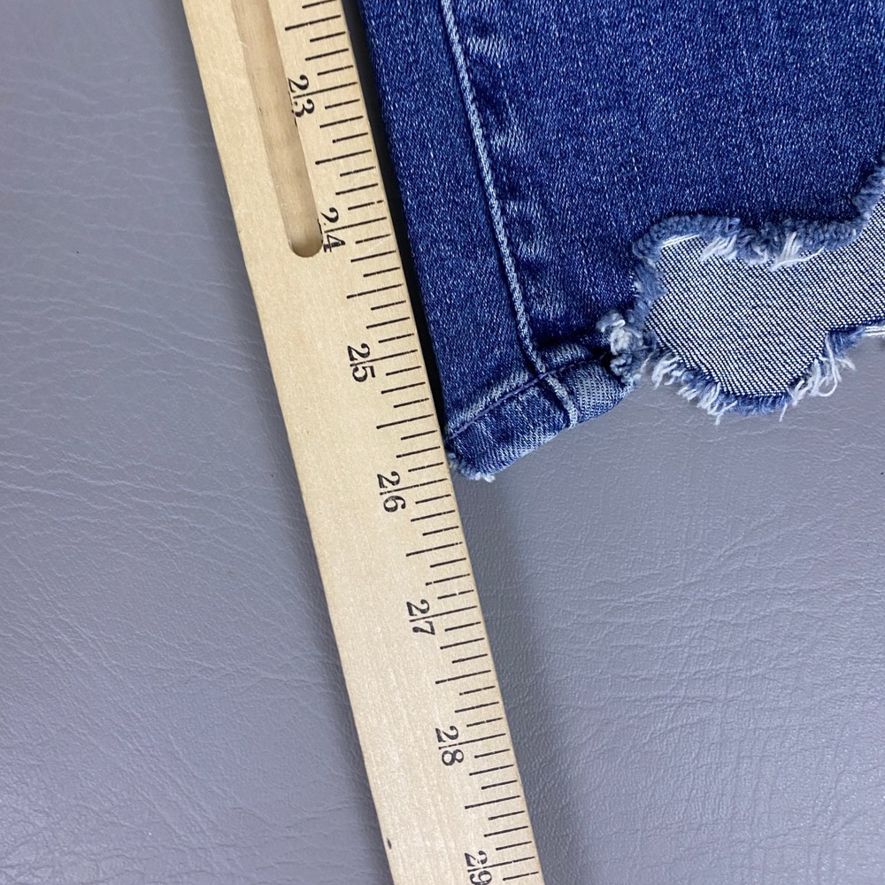 Mother The Insider Crop Step Chew Jeans Size 24 Blue Dancing On Coals Distressed - Picture 12 of 14